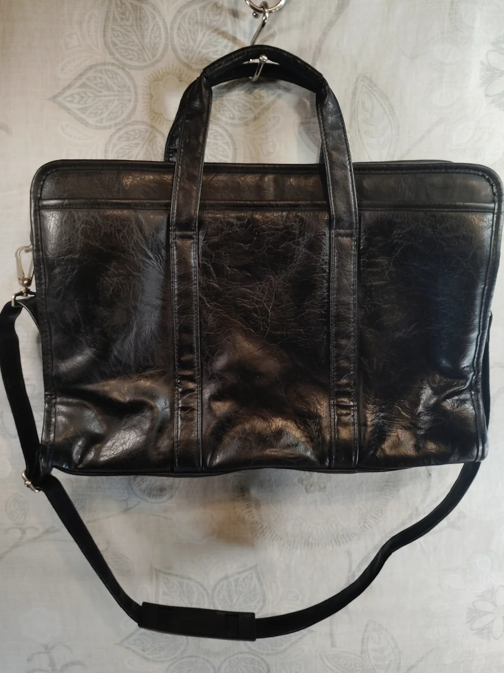 Durahide Portfolio Black Leather Messenger/Briefcase Bag w/Shoulder Strap